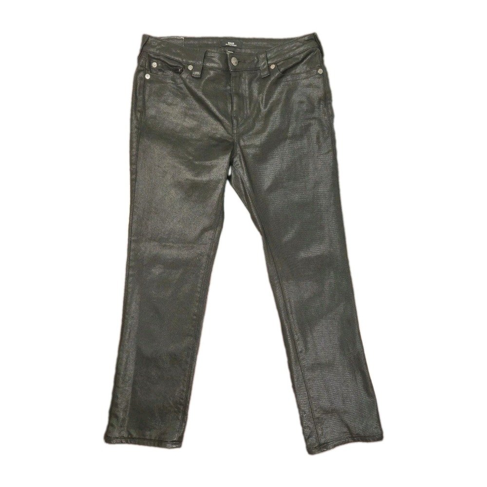 True Religion Billie Mid Rise Black Coated Denim Jean Womens 30 Straight 34×30